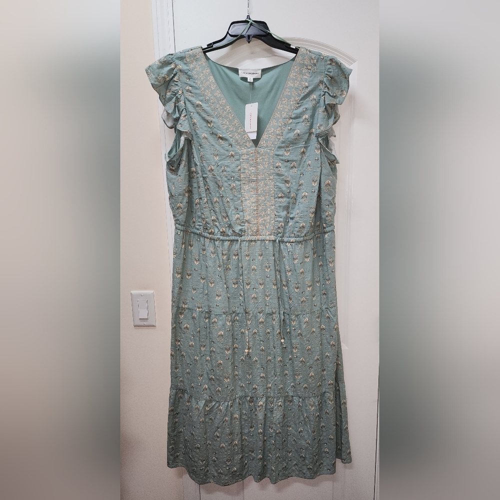 Lucky Brand Teal Floral Maxi Dress